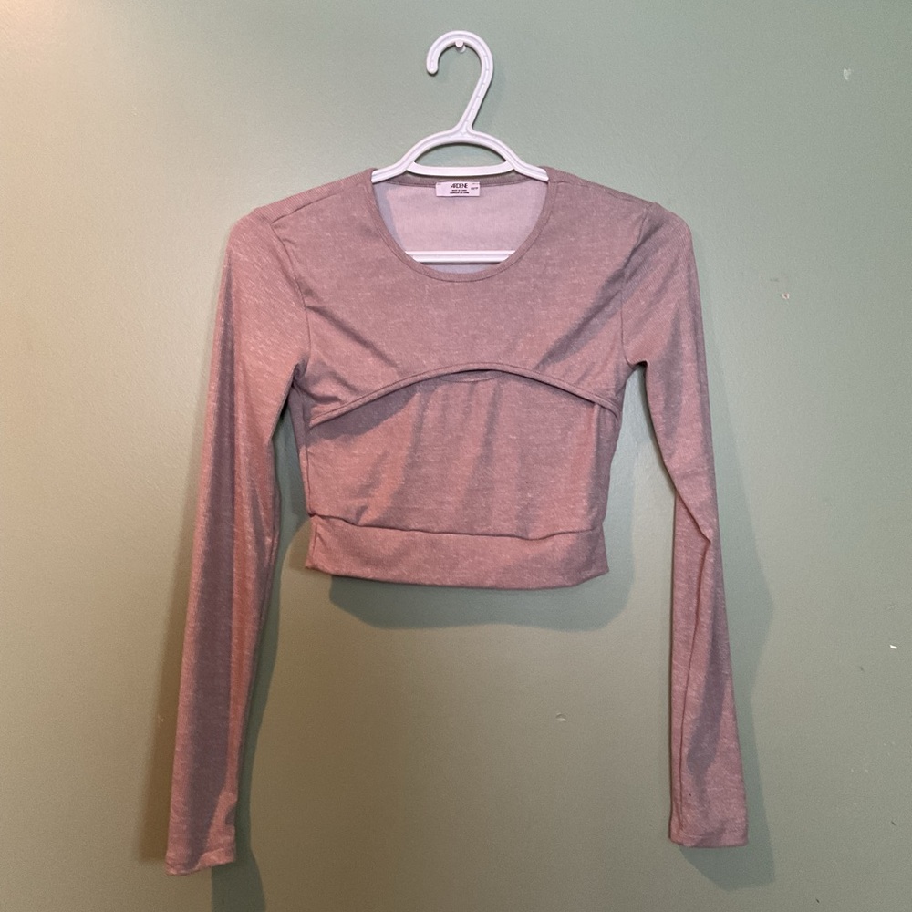 Ardene Ribbed Long Sleeve Crop Top